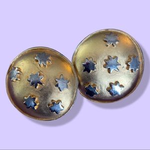 Circle Star Clip-On Earrings
